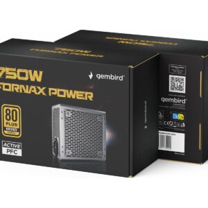 ALIMENTATORE POWER SUPPLY Gembird Fornax Power 750W active PFC 80+ Bronzo (CCC-PSUBRONZE-750W)
