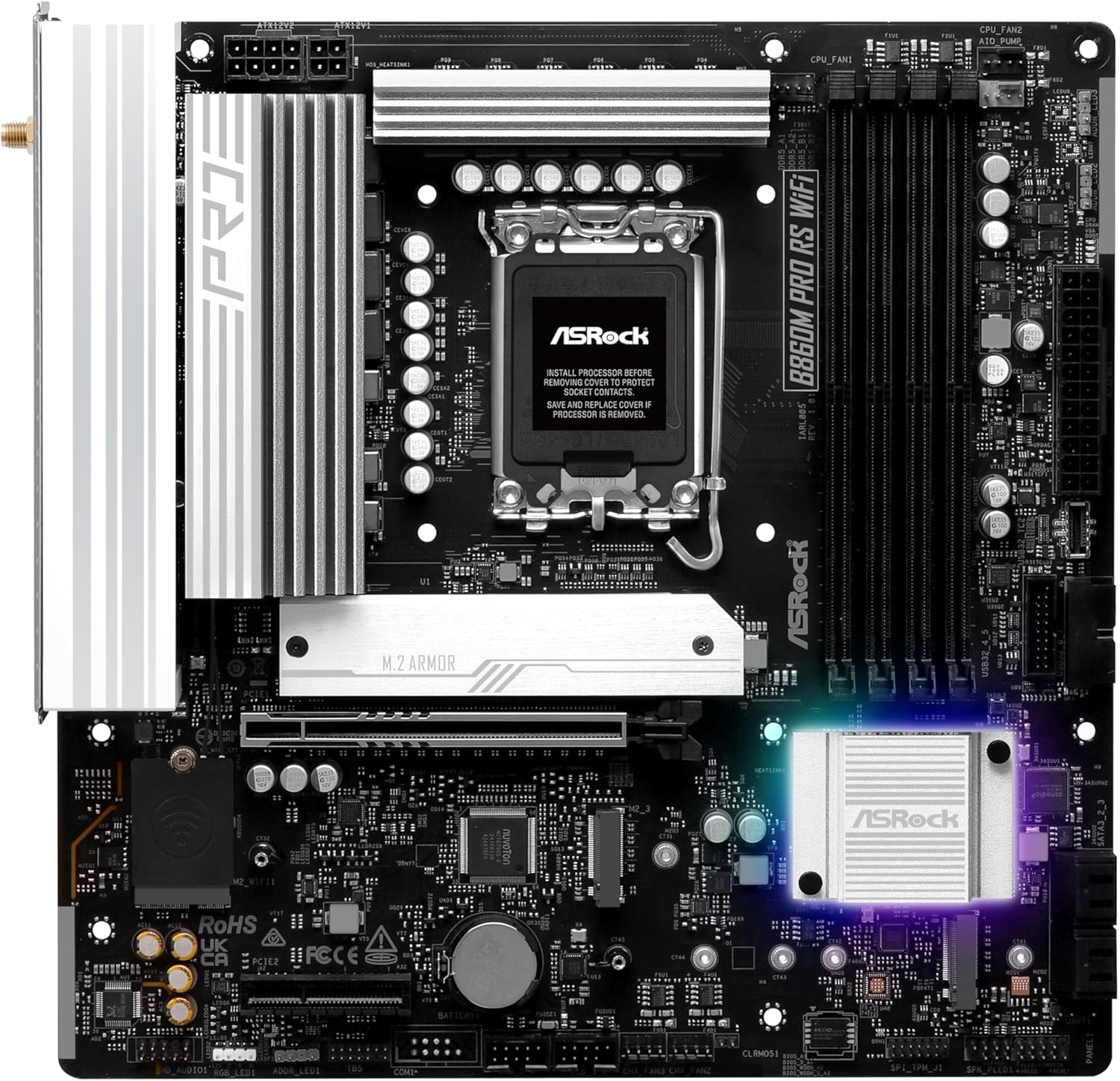 ASRock B860M Pro RS WiFi Motherboard - immagine 2