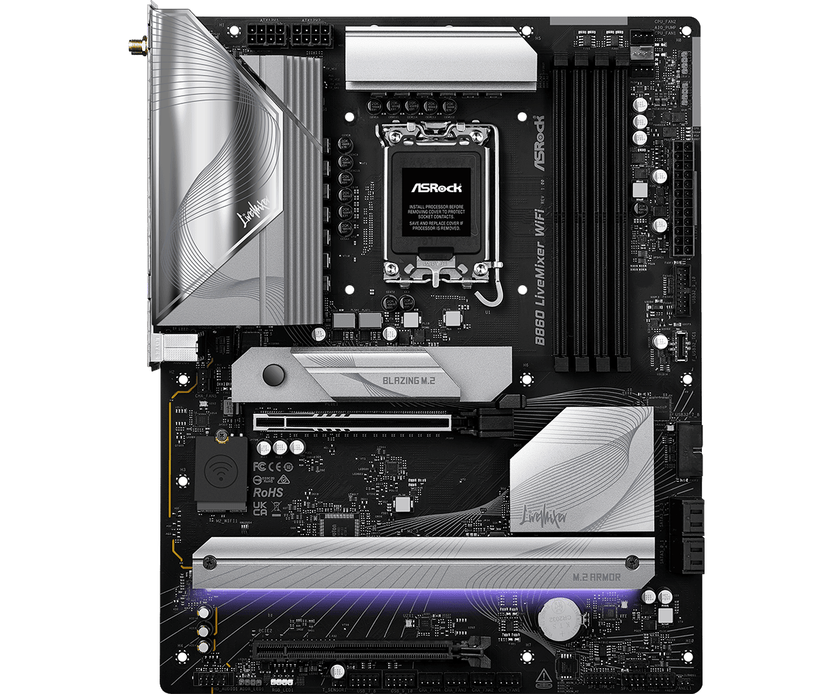 Asrock B860 LiveMixer WiFi Intel B860 LGA 1851 (Socket V1) ATX - immagine 2