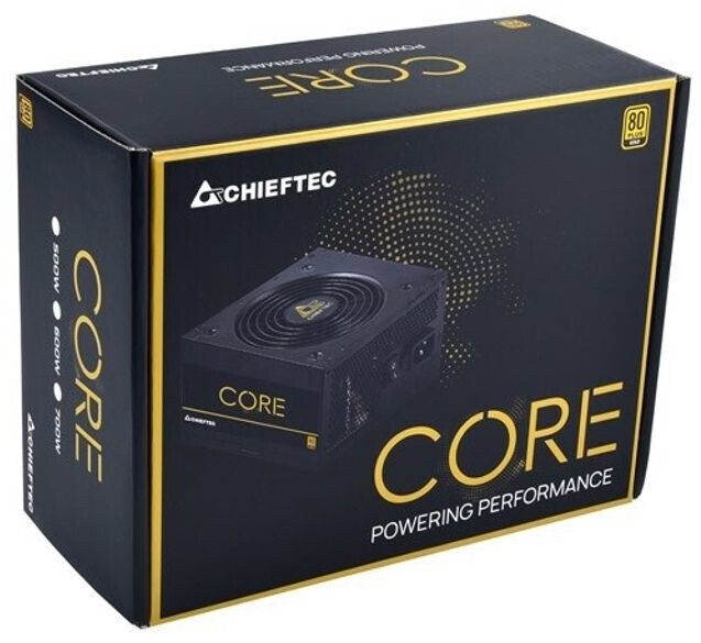ALIMENTATORE POWER SUPPLY Chieftec Core BBS-500S 500W 24-pin ATX PS/2 Black 80+ GOLD (BBS-500S) - immagine 3