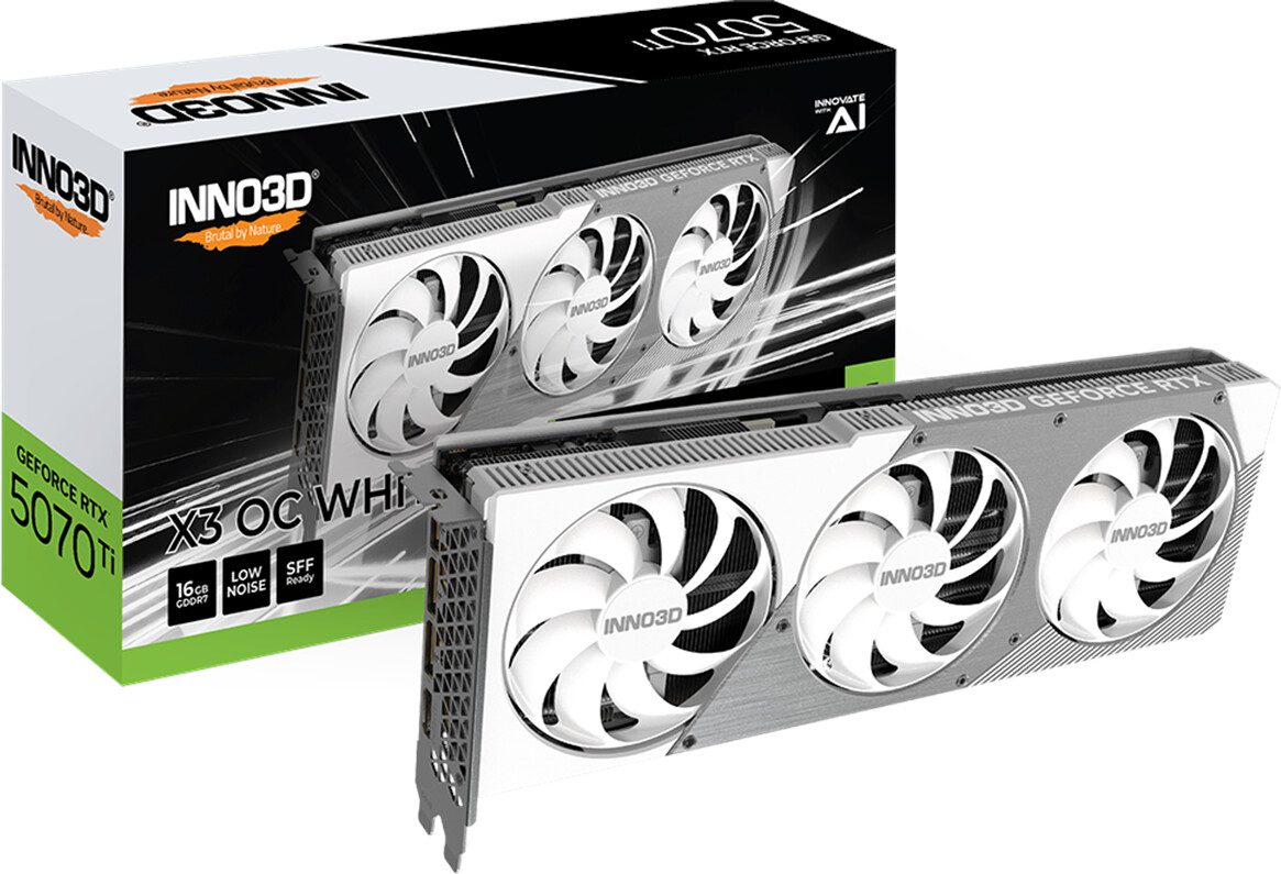 SCHEDA VIDEO Inno3D NVIDIA GeForce RTX 5070 Ti X3 OC WHITE 16 GB GDDR7