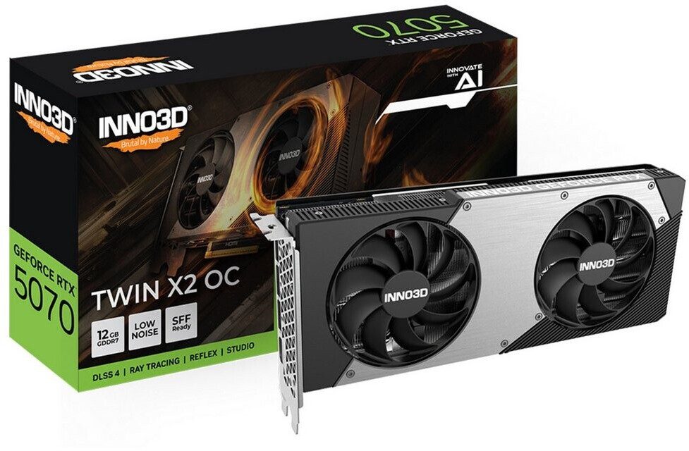 SCHEDA VIDEO Inno3D NVIDIA GeForce RTX 5070 TWIN X2 OC 12 GB GDDR7