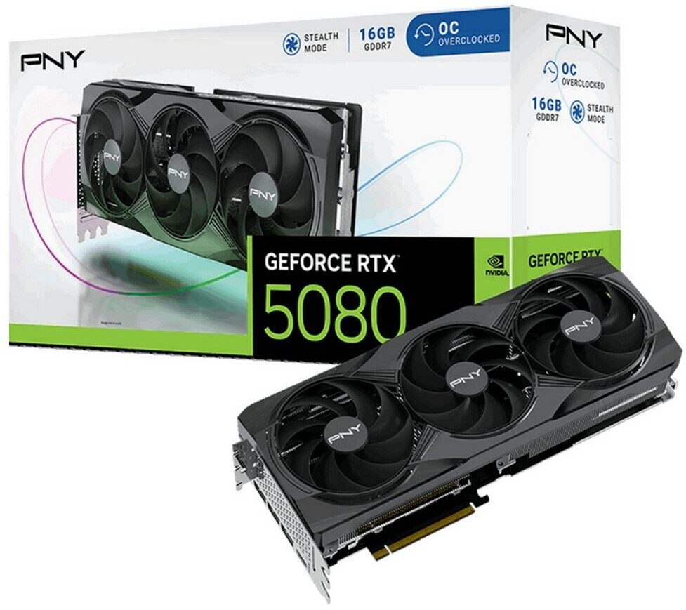 Scheda video PNY NVIDIA GEFORCE RTX 5080 Triple Fan OC 16 GB