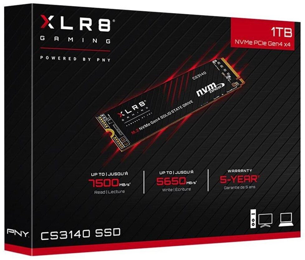 SSD PNY XLR8 CS3140 1TB M.2 PCI Express 4.0 NVMe 3D NAND M280CS3140-1TB-RB