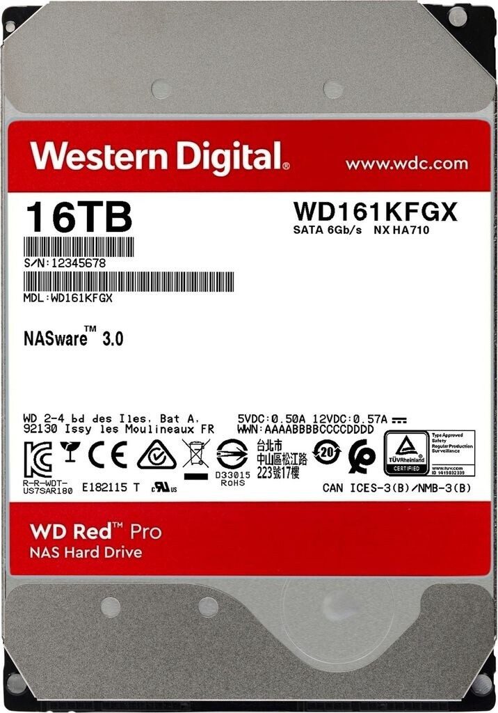 Western Digital Red Pro 3.5" 16000 GB Serial ATA