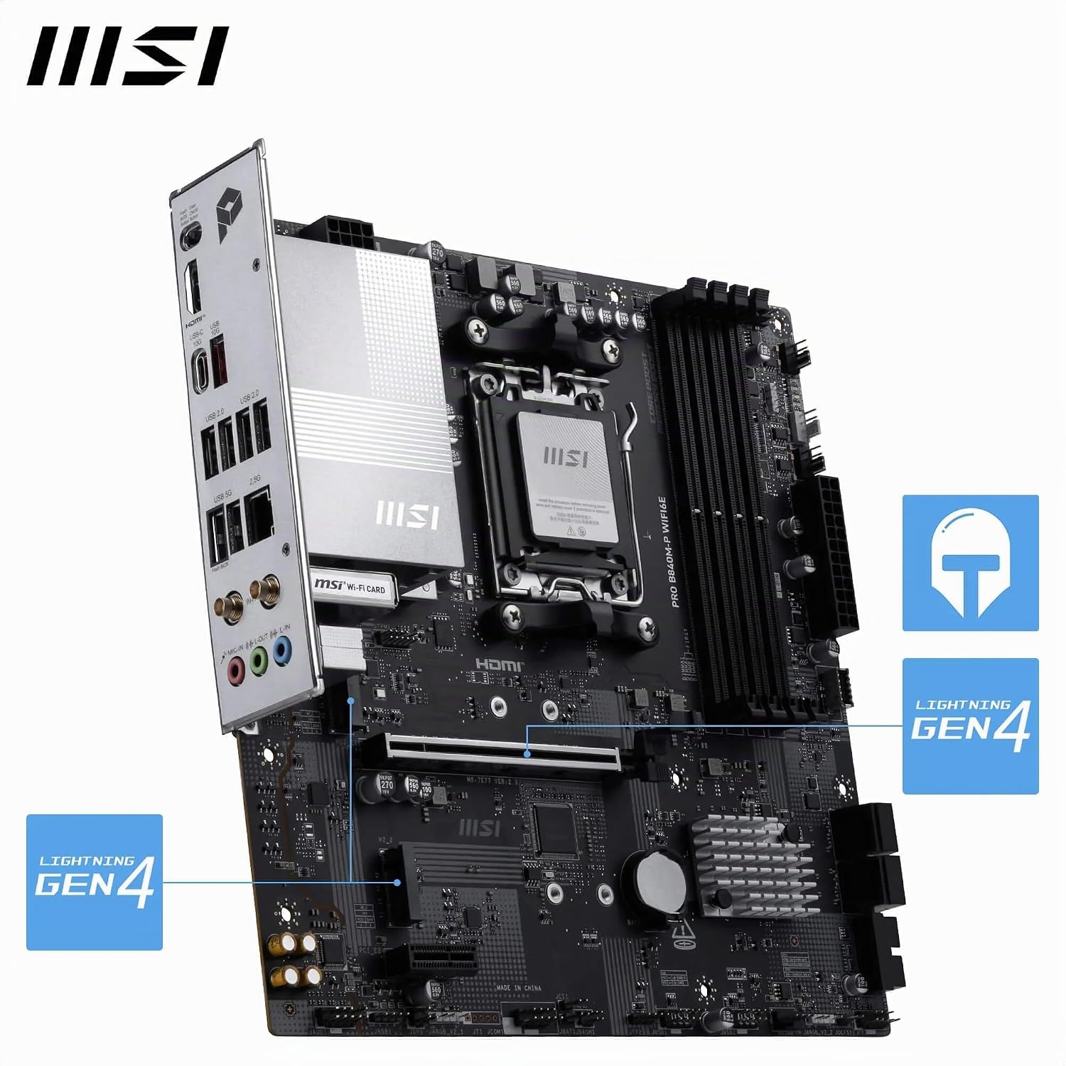 SCHEDA MADRE MSI PRO B840M-P WIFI6E SOCKET AM5 - immagine 3