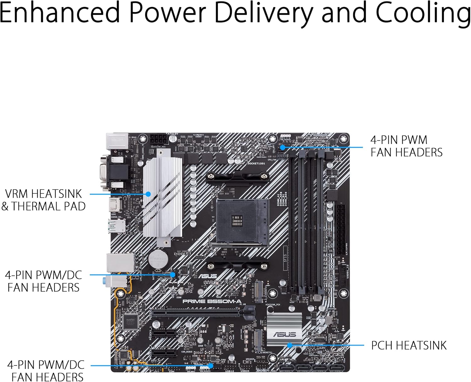 SCHEDA MADRE ASUS PRIME B550M-A Socket AM4 micro ATX (90MB14I0-M0EAY0) - immagine 5