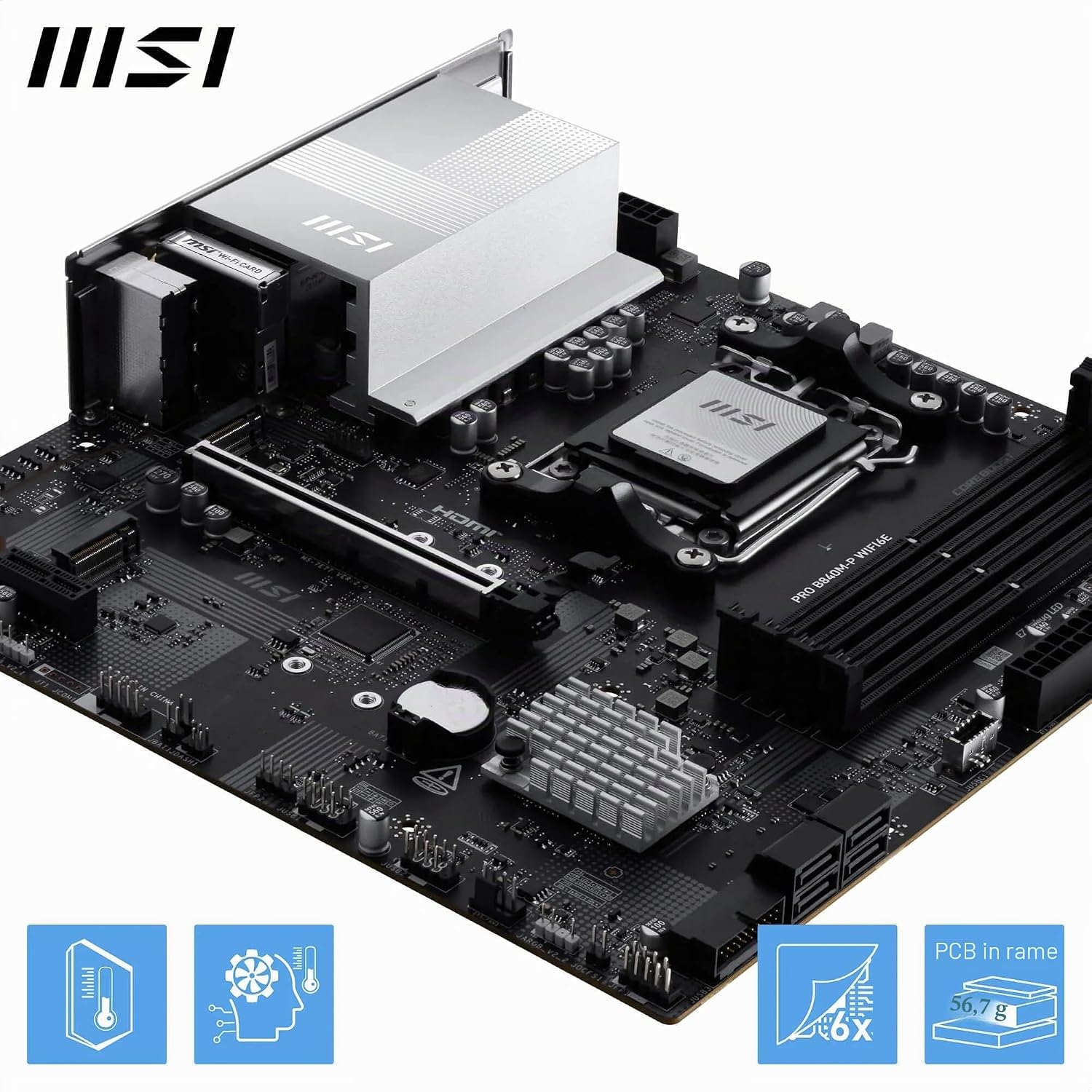 SCHEDA MADRE MSI PRO B840M-P WIFI6E SOCKET AM5 - immagine 4