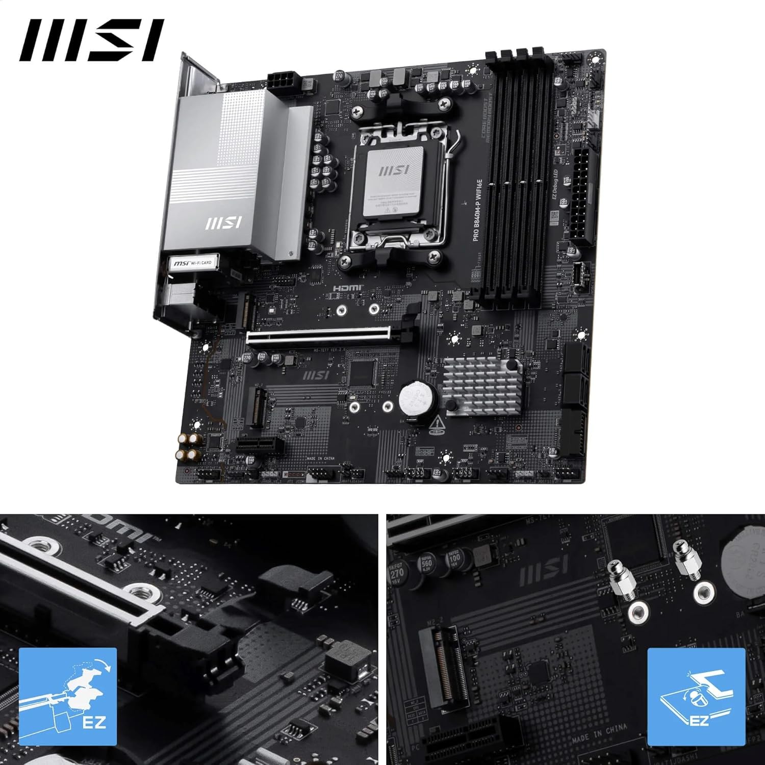 SCHEDA MADRE MSI PRO B840M-P WIFI6E SOCKET AM5 - immagine 5