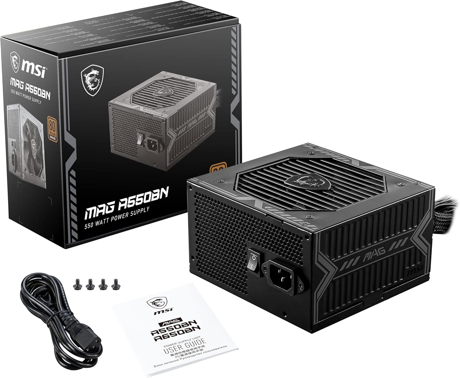 ALIMENTATORE POWER SUPPLY MSI MAG A550BN 550W 80+ BRONZE (306-7ZP2A11-CE0)