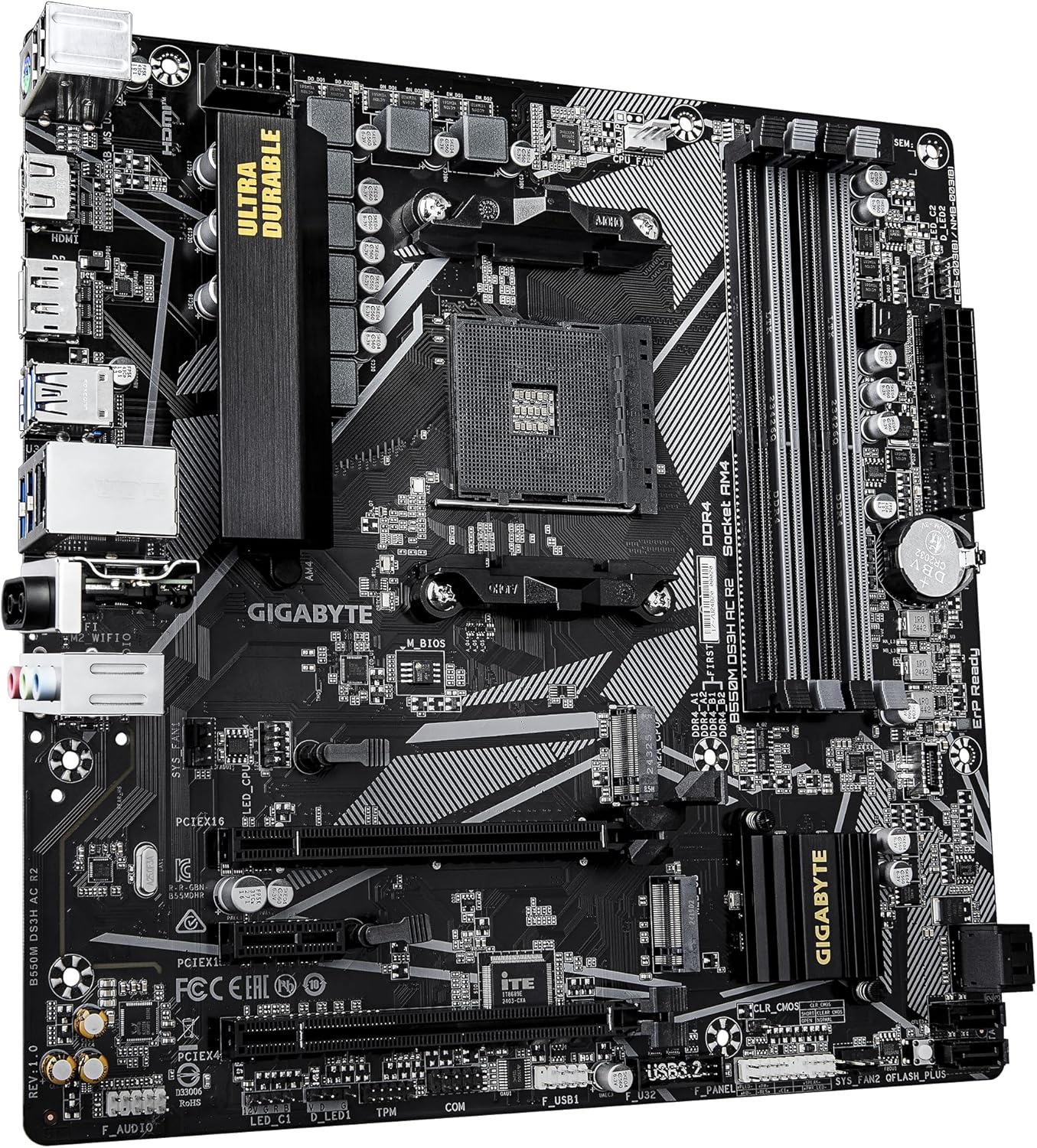SCHEDA MADRE GIGABYTE B550M DS3H AC R2 SOCKET AM4 MICRO ATX (B550M DS3H AC R2) - immagine 4