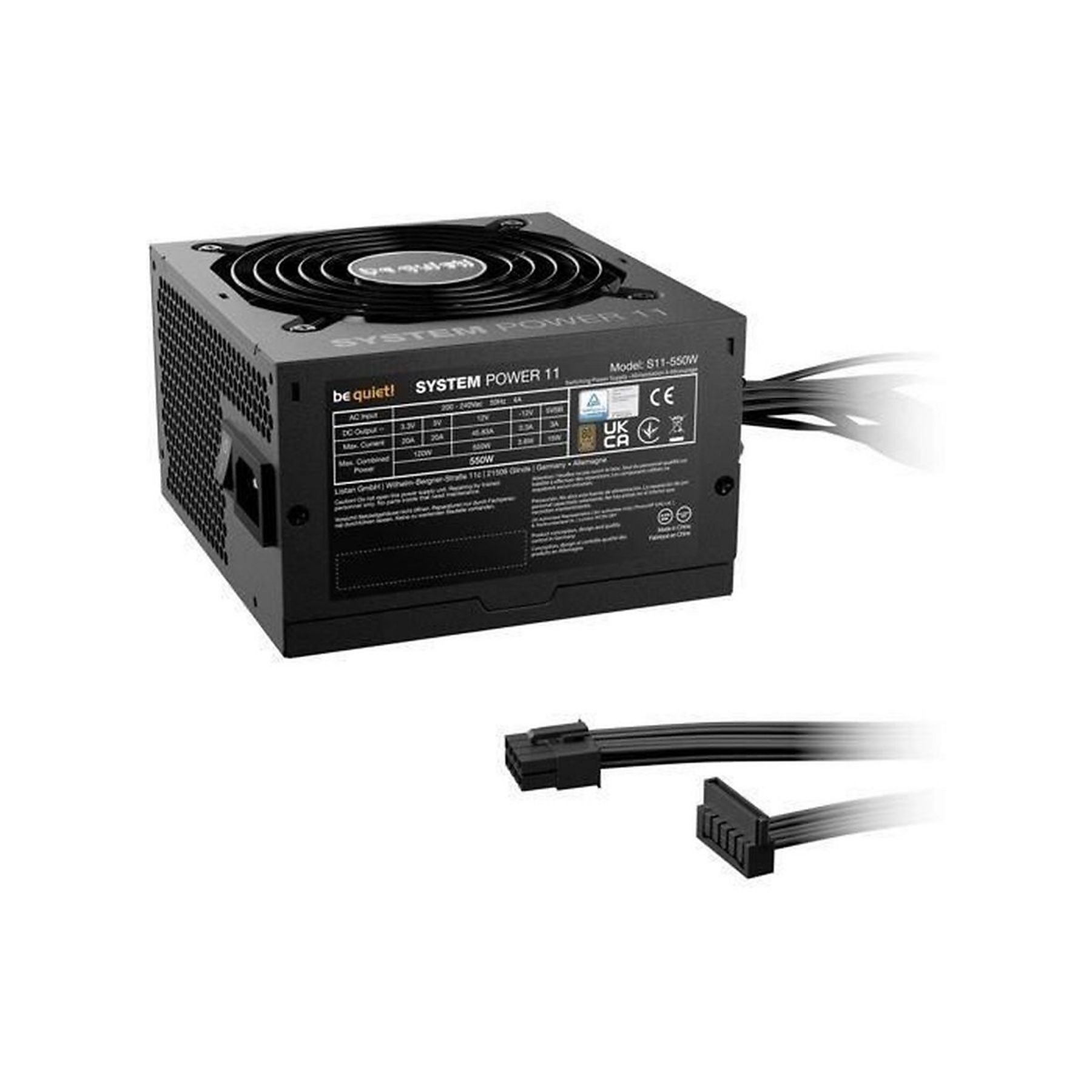 ALIMENTATORE POWER SUPPLY be quiet! System Power 11 550W 20+4 pin ATX Black 80+ BRONZE (BP010EU) - immagine 2