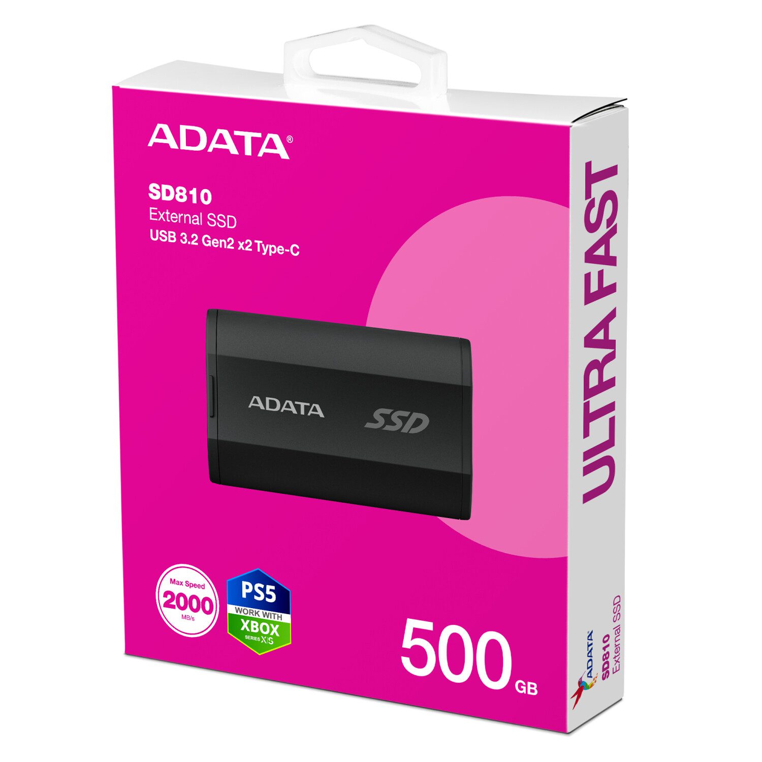 SSD ESTERNO ADATA SD810 500GB Black SD810-500G-CBK - immagine 2