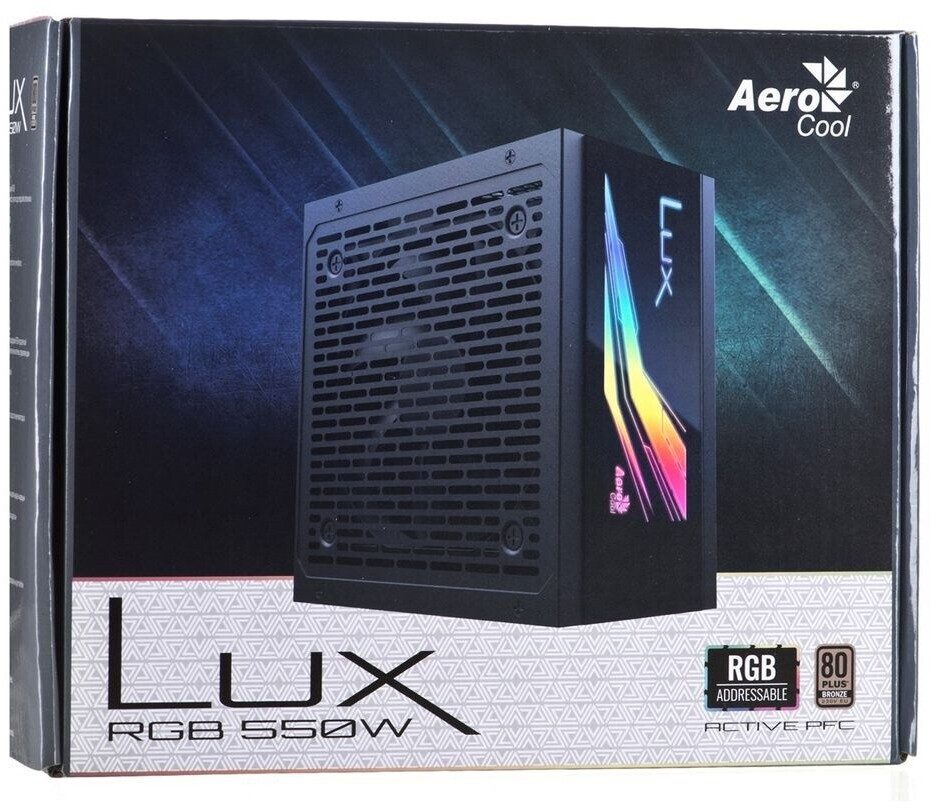 ALIMENTATORE POWER SUPPLY Aerocool Lux RGB 550M 550W Black 80+ BRONZE (AEROPGSLUXRGB-550) - immagine 3
