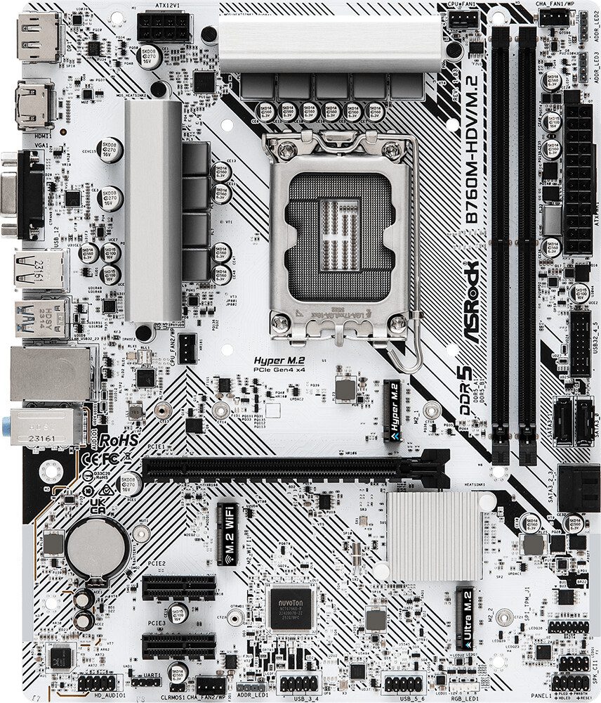 SCHEDA MADRE Asrock B760M-HDV/M.2 SOCKET 1700 micro ATX - immagine 3