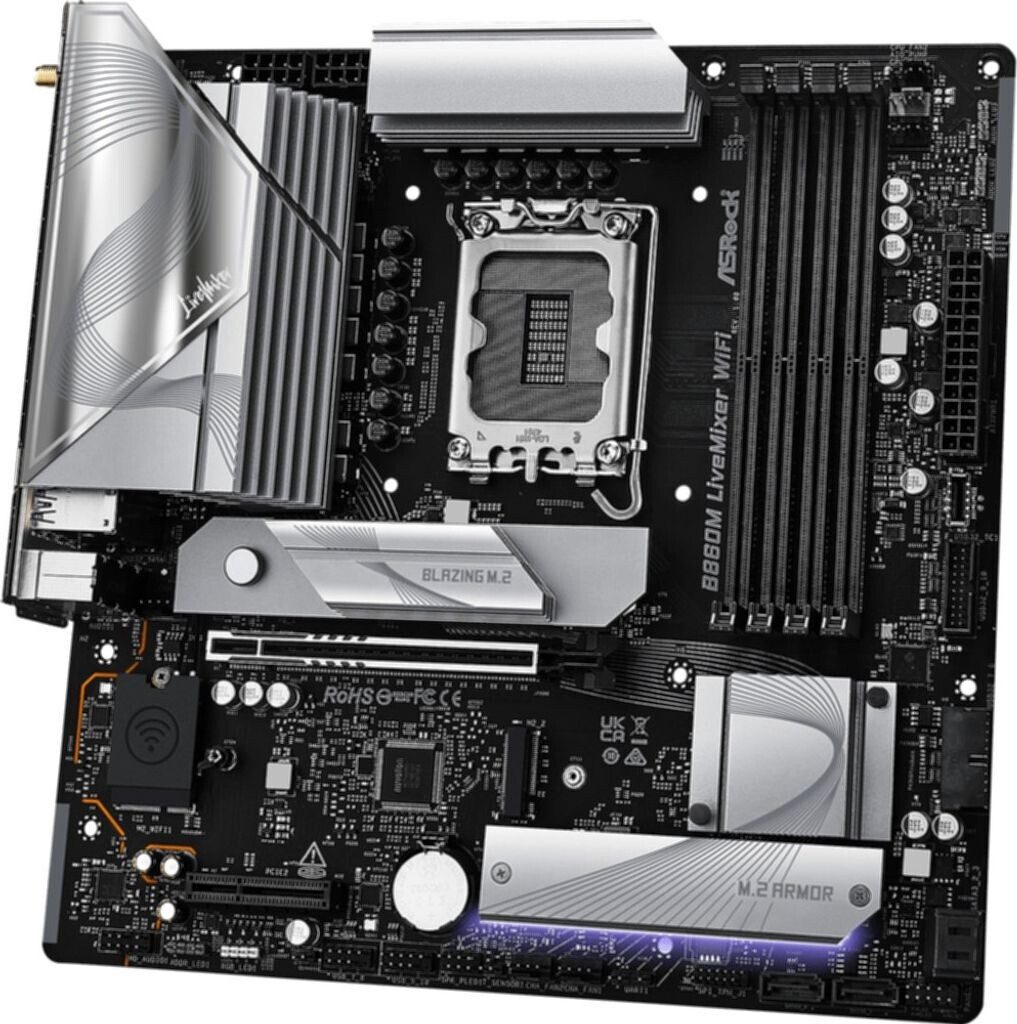 SCHEDA MADRE Asrock B860M LiveMixer WiFi SOCKET 1851 micro ATX - immagine 3