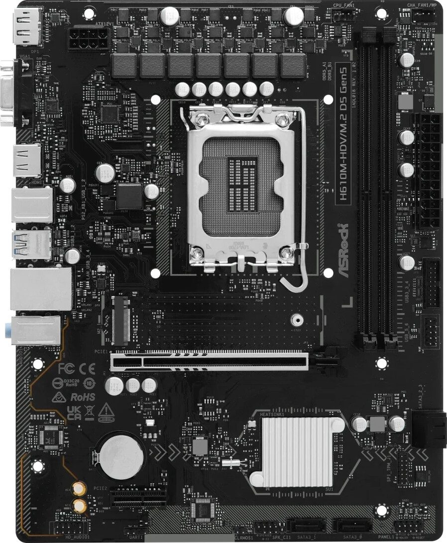 SCHEDA MADRE Asrock H610M-HDV/M.2 D5 GEN5 SOCKET 1700 - immagine 3