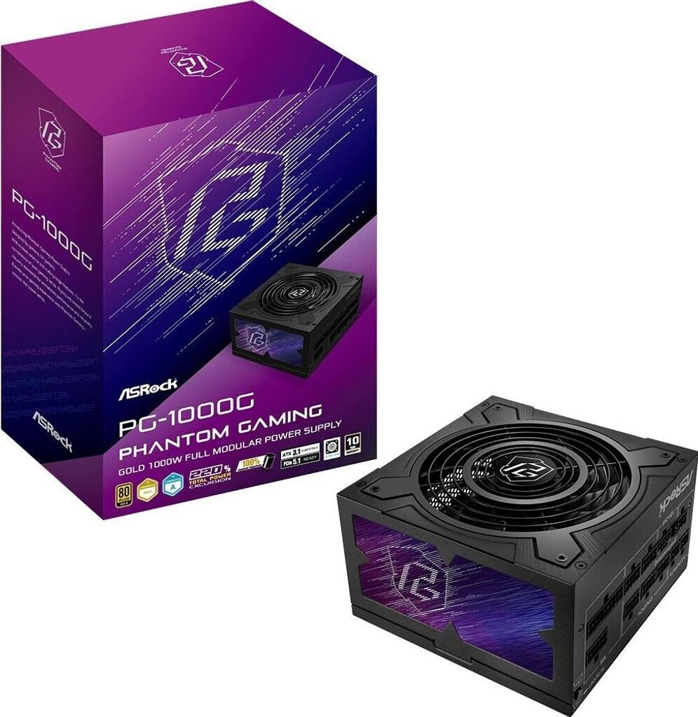 ALIMENTATORE POWER SUPPLY Asrock Phantom Gaming PG-1000G 1000W Black 80+ GOLD (90-UXP100-GFEAAB)