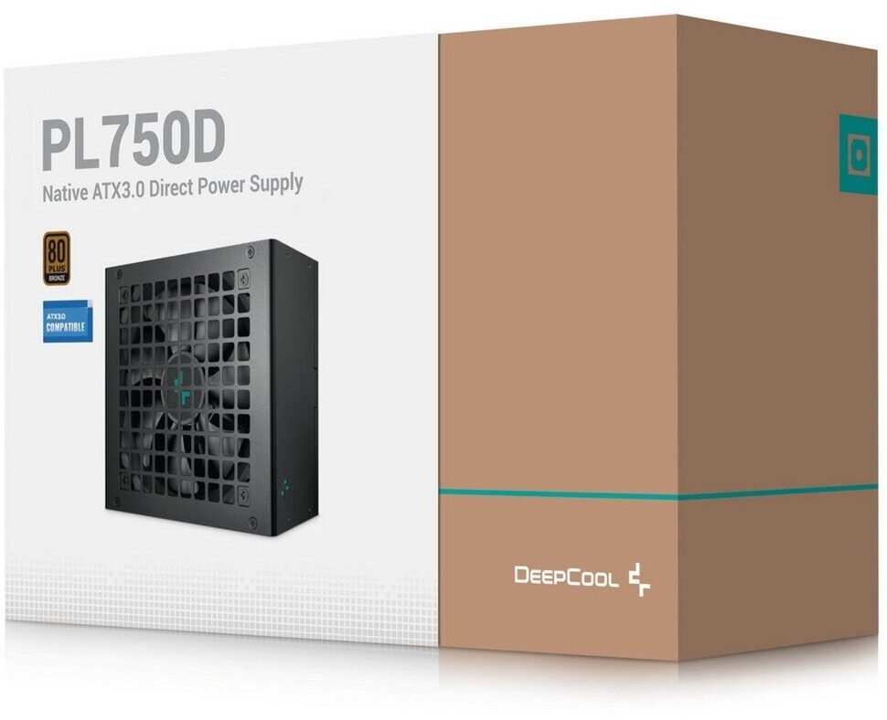 ALIMENTATORE POWER SUPPLY DeepCool PL750D 750W 20+4 pin ATX Black 80+ BRONZE (R-PL750D-FC0B-EU-V2)
