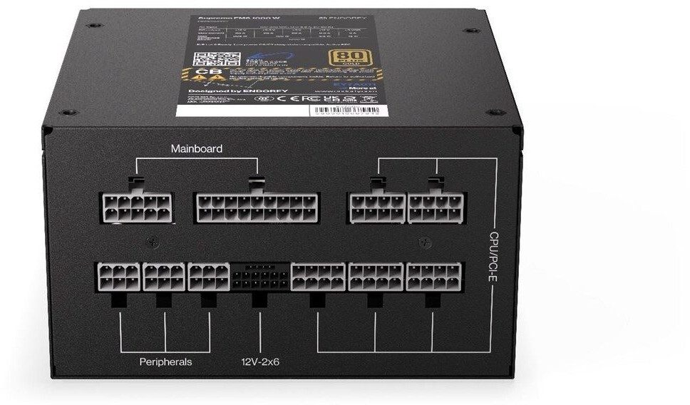 ALIMENTATORE POWER SUPPLY Endorfy Supremo FM6 1000W Black 80+ GOLD (EY7A011) - immagine 2