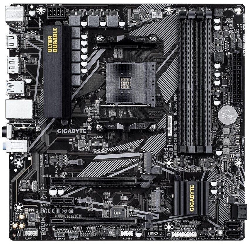 SCHEDA MADRE GIGABYTE B550M DS3H AC R2 SOCKET AM4 MICRO ATX (B550M DS3H AC R2) - immagine 2