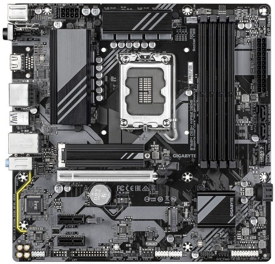 SCHEDA MADRE GIGABYTE B760M DS3H WIFI6E GEN5 SOCKET 1700 - immagine 3