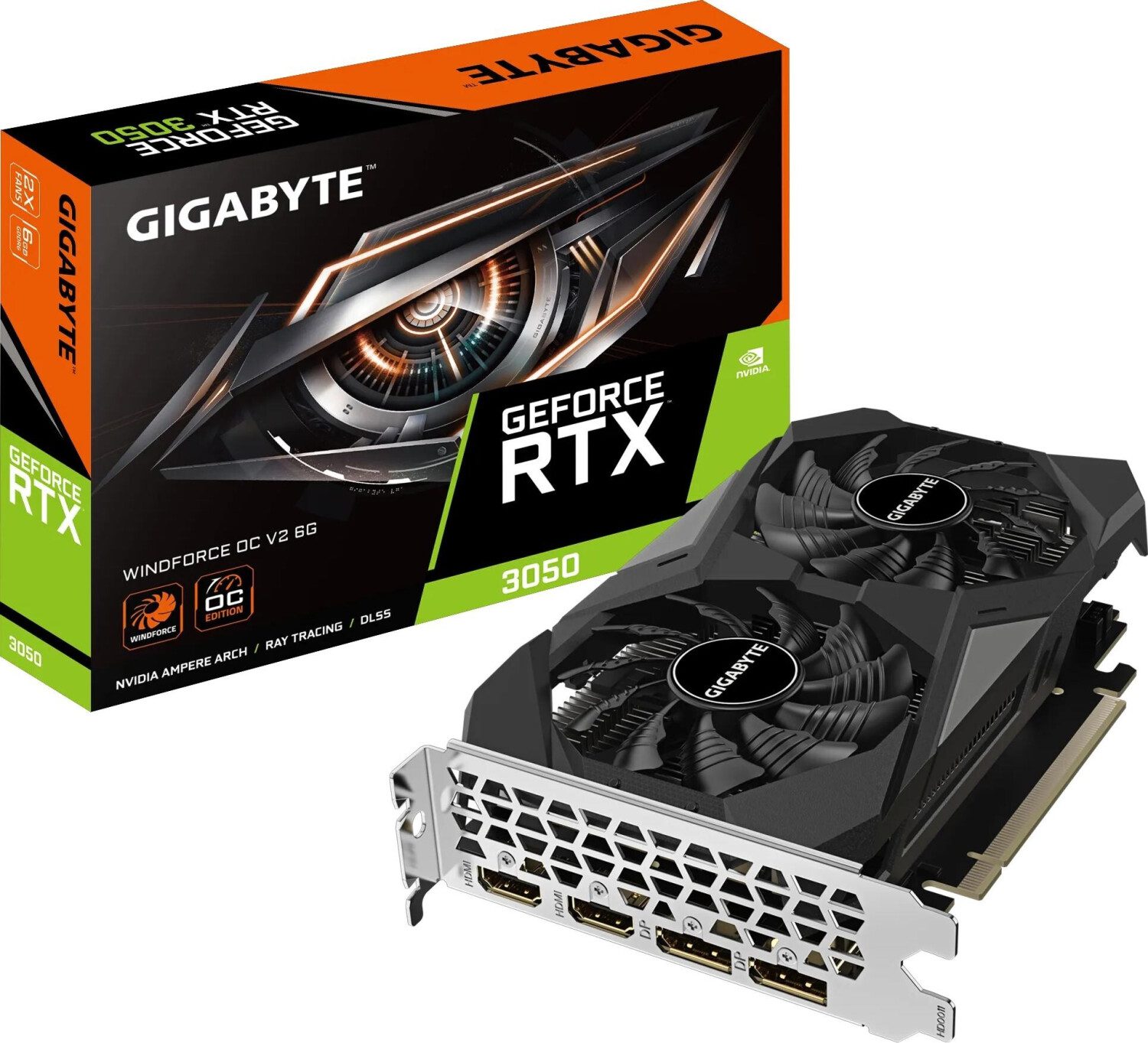 SCHEDA VIDEO GIGABYTE NVIDIA GeForce RTX 3050 WINDFORCE OC V2 6GB GDDR6 - GV-N3050WF2OCV2-6GD