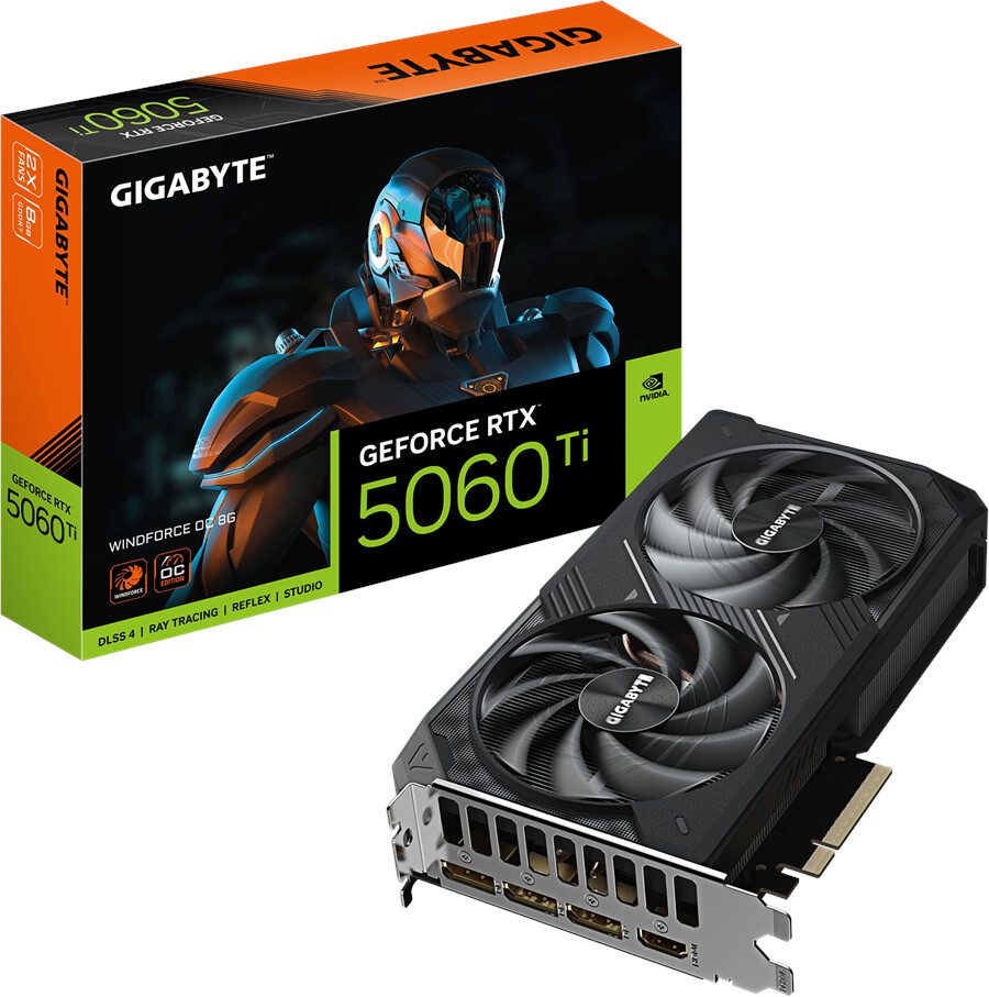 SCHEDA VIDEO GIGABYTE GeForce RTX 5060 Ti WINDFORCE OC 8GB GDDR7 - GV-N506TWF2OC-8GD