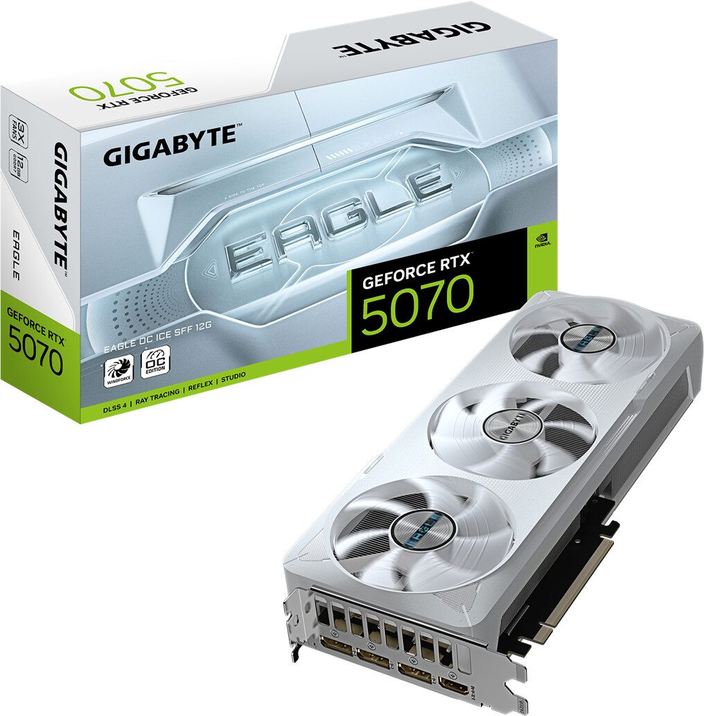 SCHEDA VIDEO Gigabyte NVIDIA GeForce RTX 5070 EAGLE OC ICE SFF 12GB GDDR7 - GV-N5070EAGLEOC ICE-12GD