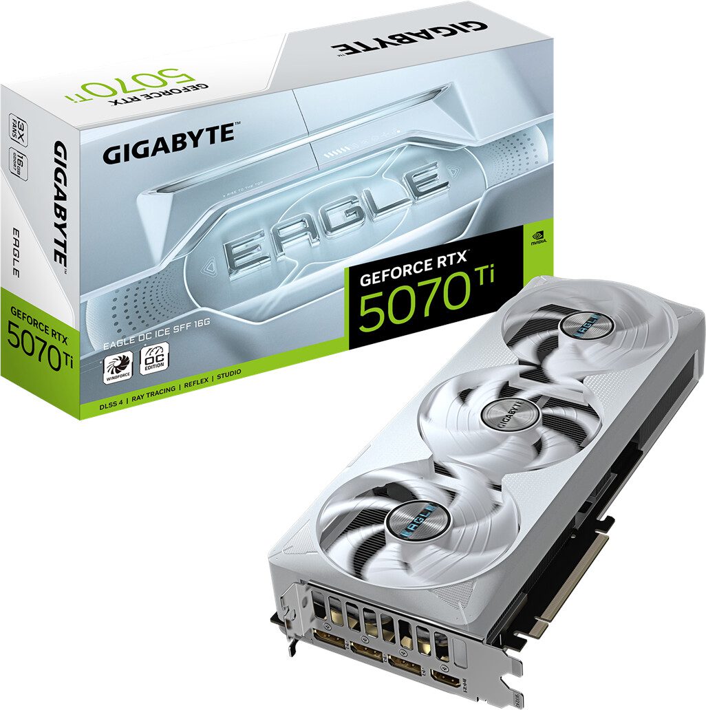 SCHEDA VIDEO GIGABYTE NVIDIA GeForce RTX 5070 Ti EAGLE OC ICE SFF 16GB GDDR7