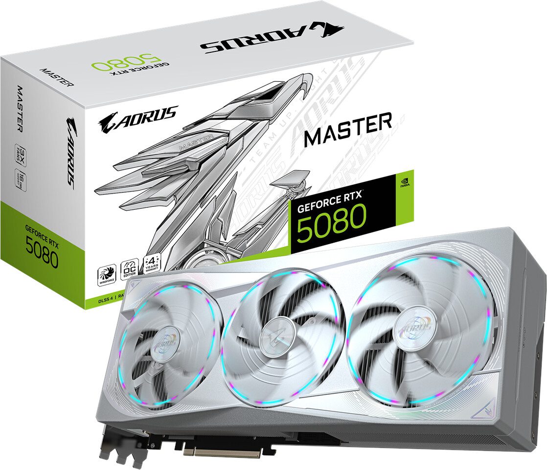 SCHEDA VIDEO Gigabyte GeForce RTX 5080 AORUS MASTER ICE 16GB (GV-N5080AORUSM ICE-16GD)