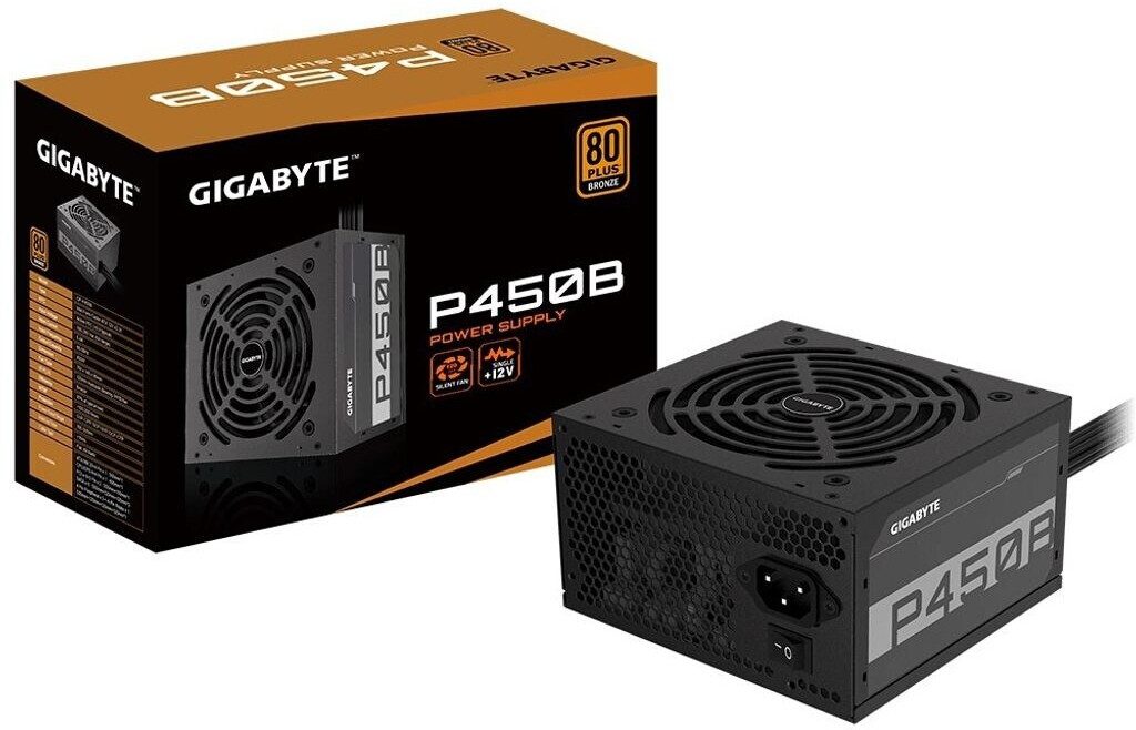 ALIMENTATORE POWER SUPPLY Gigabyte P450B 450W 20+4 pin ATX Black 80+ BRONZE GP-P450B