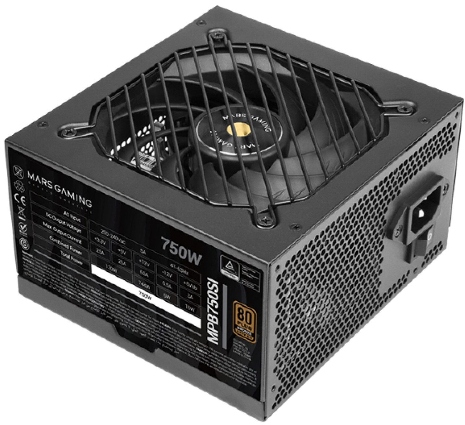 ALIMENTATORE POWER SUPPLY Mars Gaming MPB750SI 750W 24-pin ATX Black 80+ BRONZE (MARS-MPB750SI)