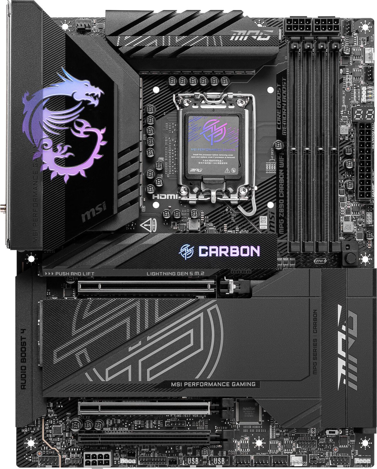 SCHEDA MADRE MSI MPG Z890 CARBON WIFI SOCKET 1851 ATX - immagine 3