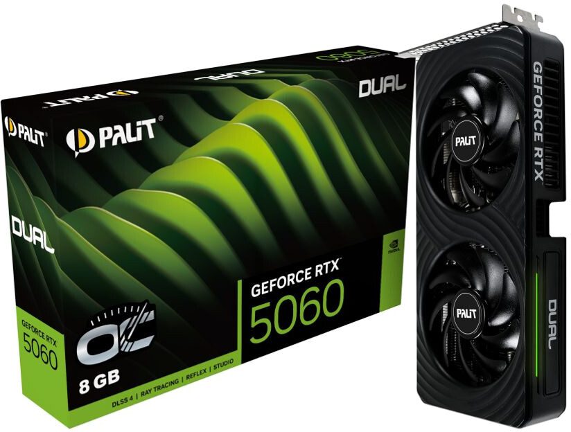 SCHEDA VIDEO Palit NVIDIA GeForce RTX 5060 Dual OC 8 GB GDDR7
