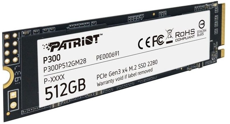 SSD PATRIOT P300 512GB M.2 PCI-EX4 NVME - P300P512GM28