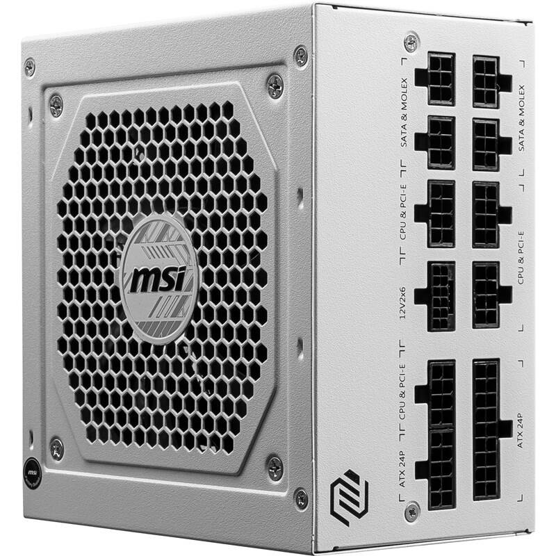 ALIMENTATORE POWER SUPPLY MSI MAG A850GL PCIE5 WHITE 850W 20+4 pin ATX 80+ GOLD (306-7ZP8A24-CE0) - immagine 7
