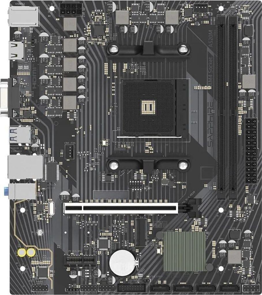SCHEDA MADRE Sapphire A520M-E Socket AM4 micro ATX (52119-04-40G) - immagine 2