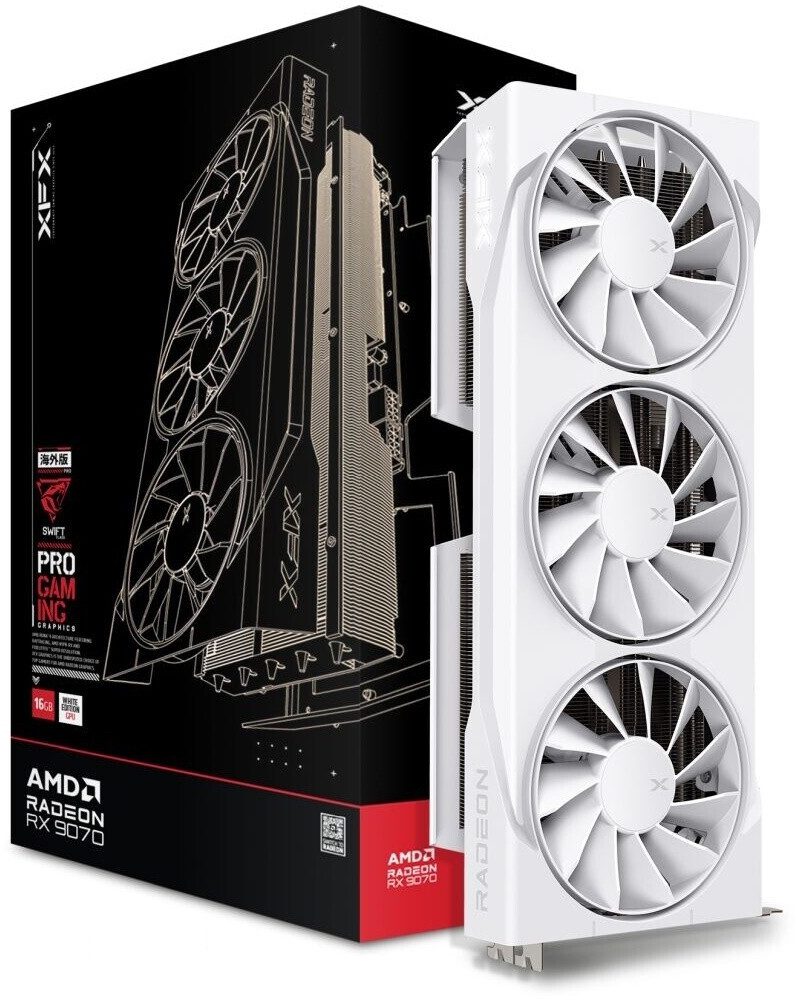 SCHEDA VIDEO XFX AMD RADEON RX 9070 SWIFT WHITE OC 16 GB GDDR6