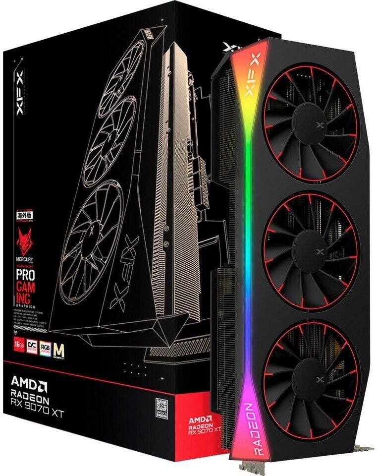 SCHEDA VIDEO XFX AMD Radeon RX 9070 XT OC Mercury Magnetic Air Edition RGB 16 GB GDDR6