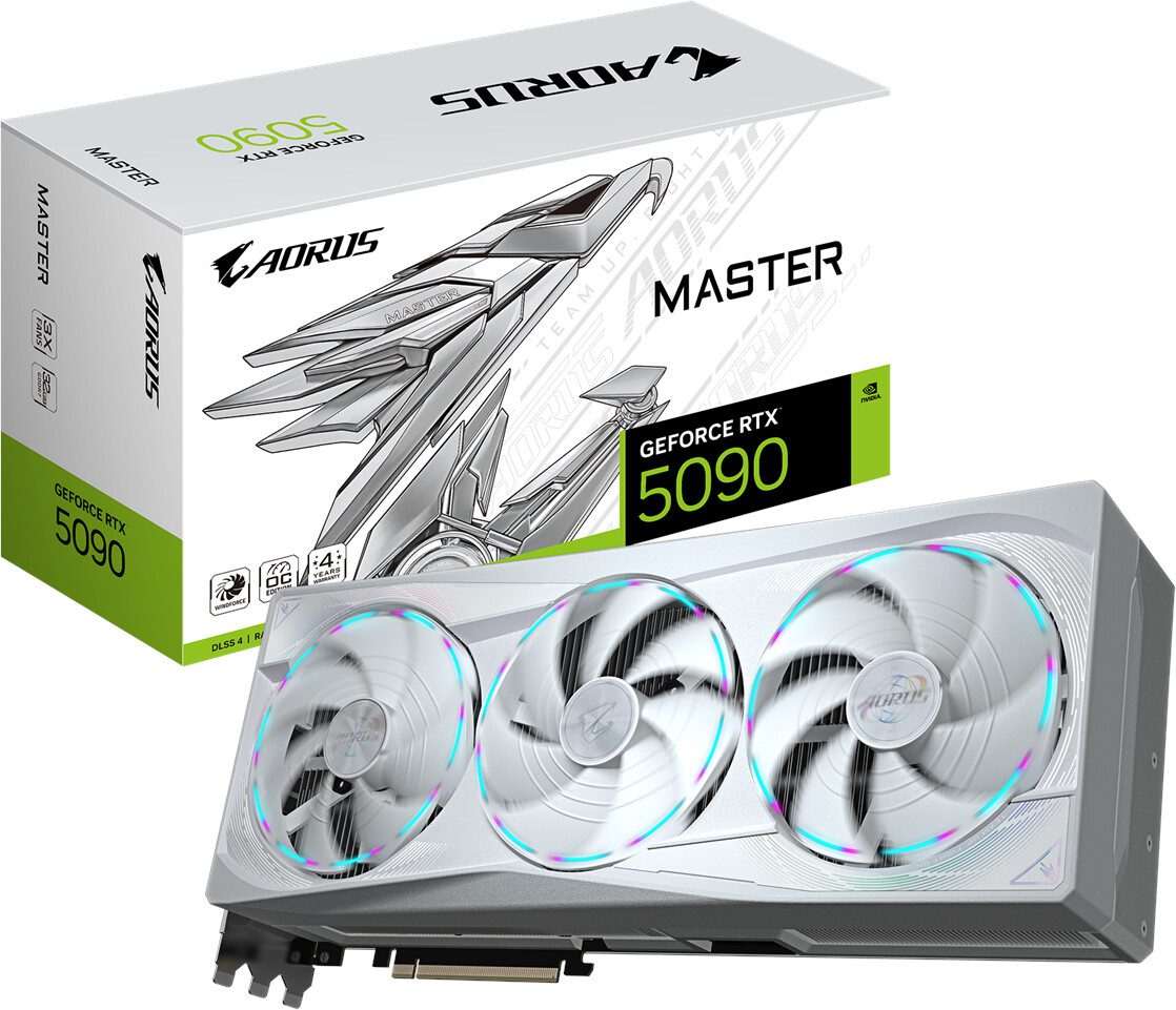 SCHEDA VIDEO GIGABYTE NVIDIA GeForce RTX 5090 AORUS MASTER ICE 32GB GDDR7 GV-N5090AORUSM ICE-32GD