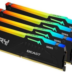 MEMORIE RAM DDR5 Kingston Technology FURY Beast RGB KIT 128GB 4X32GB 5600MHz CL40 XMP (KF556C40BBAK4-128)