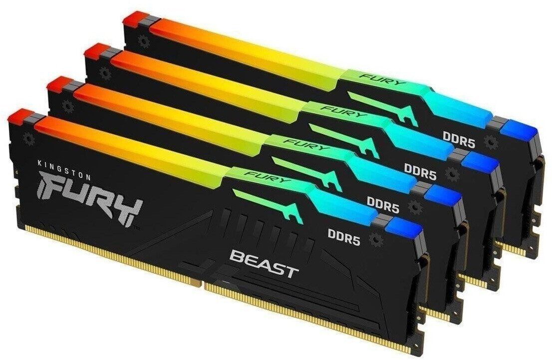 MEMORIE RAM DDR5 Kingston Technology FURY Beast RGB KIT 128GB 4X32GB 5600MHz CL40 XMP (KF556C40BBAK4-128)