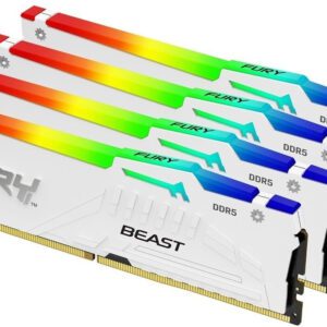 MEMORIE RAM DDR5 Kingston Technology FURY Beast RGB WHITE KIT 128GB 4X32GB 5600MHz CL40 XMP (KF556C40BWAK4-128)