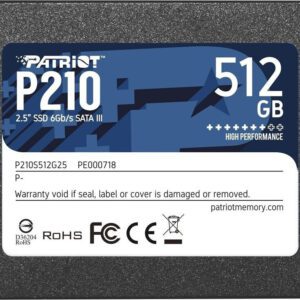 SSD Patriot Memory P210 2.5" 512GB Serial SATA III - P210S512G25