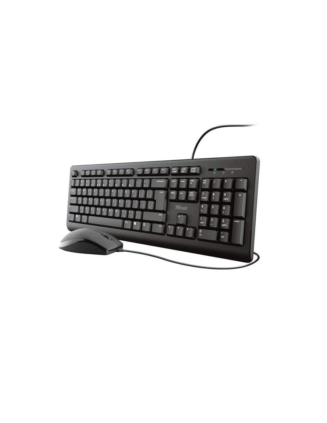 Kit Tastiera e Mouse Trust Primo Keyboard & Mouse Wired Spill-Resistant