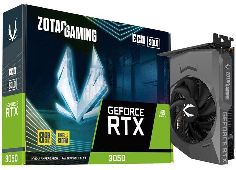 SCHEDA VIDEO Zotac GAMING NVIDIA GeForce RTX 3050 Eco Solo 8GB GDDR6 (ZT-A30500R-10L)