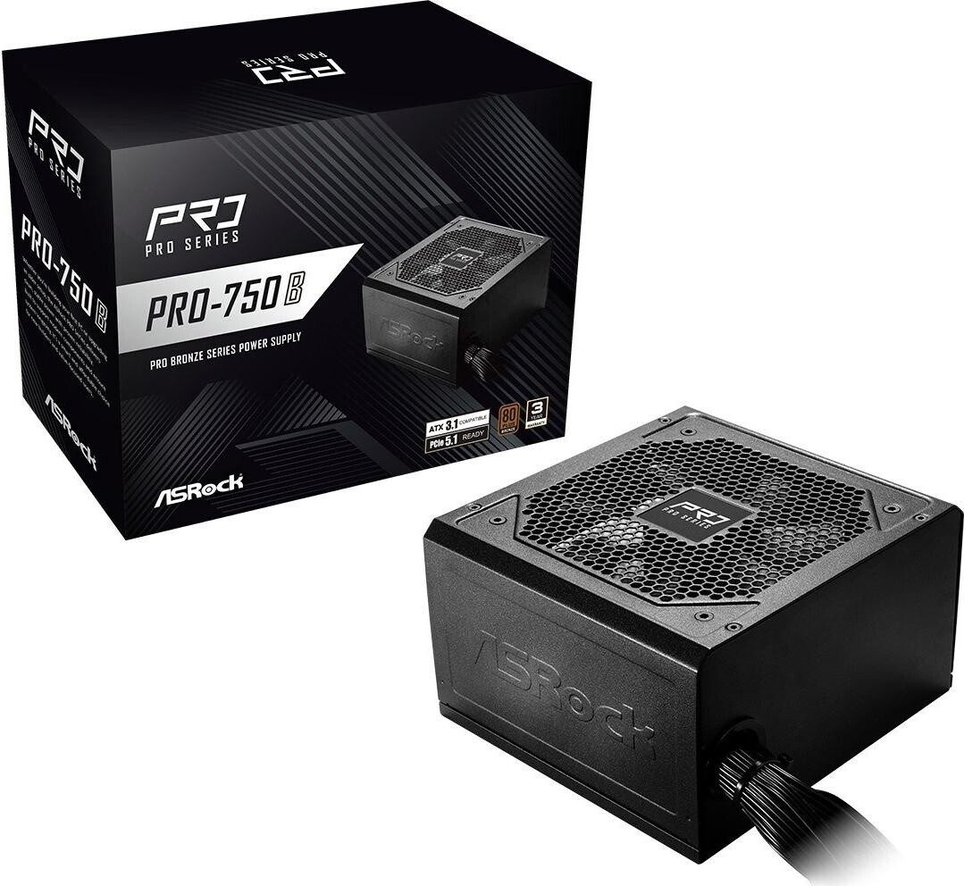 ALIMENTATORE POWER SUPPLY Asrock PRO-750B 750W 24-pin ATX Black 80+ BRONZE (PRO-750B)