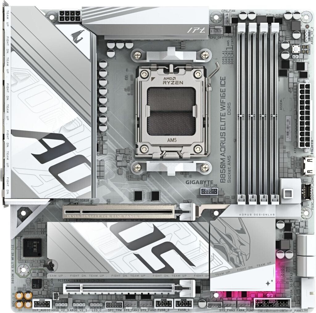 SCHEDA MADRE GIGABYTE B850M AORUS ELITE WIFI6E ICE SOCKET AM5 (B850M AORUS ELITE WIFI6E ICE) - immagine 5