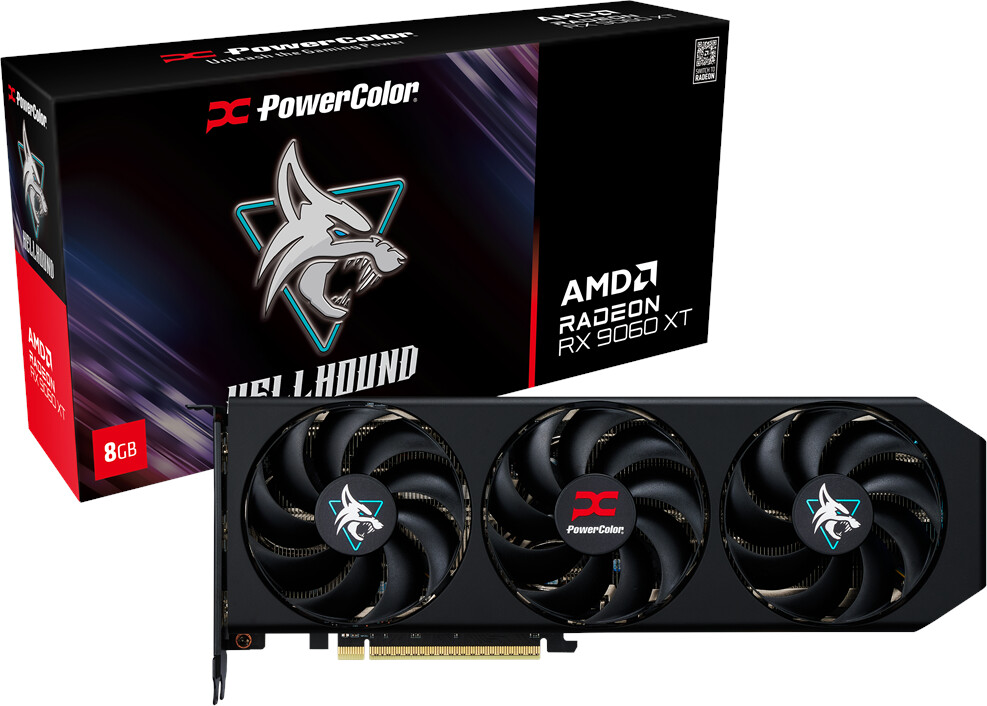 Scheda video PowerColor Hellhound Radeon RX 9060 XT 8GB GDDR6 - RX9060XT 8G-L/OC